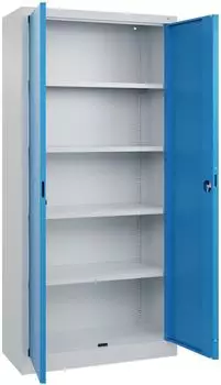 C+P Basis PLUS Büro-Flügeltürenschrank 1950x930x400mm, 7035/5012 (0130287-350)