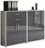 BMG Office Edition Set 17 Regalwand/Schrankwand, grau/anthrazit hochglanz (VKE.LGA-SW-SET17)