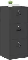 vidaXL Aktenschrank Schwarz 45,5 x 42 x 106,5 cm Kaltgewalzter Stahl