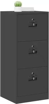 vidaXL Aktenschrank schwarz, kaltgewalzter Stahl, 45,5x42x106,5cm (891616)