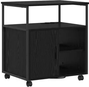 vidaXL B&uuml;roschrank mit Ladestation, schwarze Eiche, 61x46x67cm (859830)