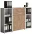 BMG Office Edition Set 13 Regalwand/Schrankwand, lichtgrau/Gold Harbor Oak (VKE.LGGH-SW-SET13)