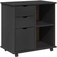 vidaXL Rollschrank 63,5 x 39 x 65,5 cm Massivholz Kiefer Grau