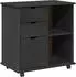 vidaXL Rollschrank 1 Tür, 2 Schubladen, 2 Ablagen, Kiefer massiv, grau, 63,5x39x65,5cm