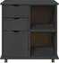 vidaXL Rollschrank 1 Tür, 2 Schubladen, 2 Ablagen, Kiefer massiv, grau, 63,5x39x65,5cm