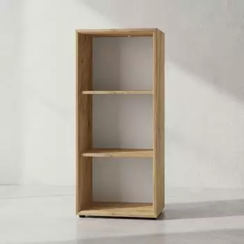 KADIMA DESIGN Aktenregal "Muenchen" 3 Ordnerhöhen, Glasauflage, Chalet-Eiche/Weiß (4255898504659)
