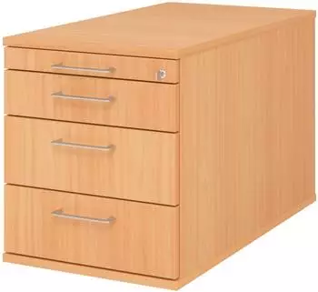 bümö Rollcontainer 3 Schubladen, Buche, abschließbar (BU-TC30-6-6-BS)