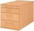 bümö Rollcontainer 3 Schubladen, Buche, abschließbar (BU-TC30-6-6-BS)