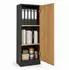VCM Dilos Mehrzweckschrank 1 Drehtür, 3 Fächer, 38x114cm, Anthrazit/Honig-Eiche