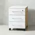 KADIMA DESIGN MUENCHEN Rollcontainer 3 Schubladen, Glasfront, Chalet-Eiche/weiß (BARK4201_242)
