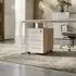 KADIMA DESIGN MUENCHEN Rollcontainer 3 Schubladen, Glasfront, Chalet-Eiche/weiß (BARK4201_242)