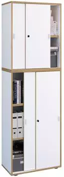 VCM Salia Schiebet&uuml;renschrank 5 OH, wei&szlig;, 60cm (99565564-0)