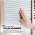bümö Rollladenschrank 5 Ordnerhöhen, weiß/silber, Bogengriff (BU-SET50-W-S-BM)