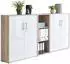 BMG Office Edition Set 8 Schrankwand Sonoma Eiche/Weiß Hochglanz 213x114x33cm