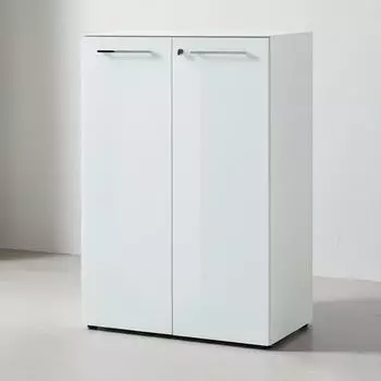 KADIMA DESIGN Aktenschrank "Muenchen" 80x37x120cm, Glasfront, Soft-Close, abschlie&szlig;bar (BARK4202_84)