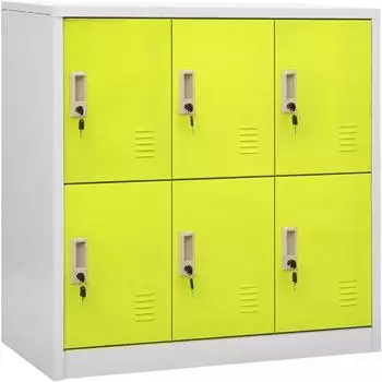 vidaXL Schlie&szlig;fachschr&auml;nke 5 Stk. hellgrau und gr&uuml;n 90x45x92,5cm Stahl (3095238)