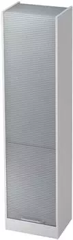 bümö Rollladenschrank 5 Ordnerhöhen weiß/silber Relinggriff (BU-SET50-W-S-RE)