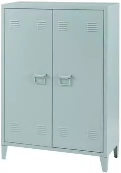 en.casa Orip&auml;&auml; Aktenschrank 2 T&uuml;ren Stahl 75x110x33cm, graublau (800000625294)