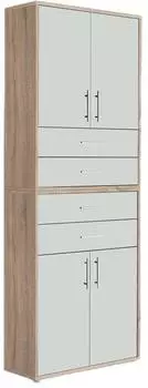BMG Office Edition Set 18 Aktenschrank-Set, Eiche Sonoma/weiß matt (VKE.ESWM-SW-SET18)