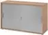bümö Schiebetürenschrank Office 2 Ordnerhöhen, nussbaum/silber (BU-1752S-N-S-SG)