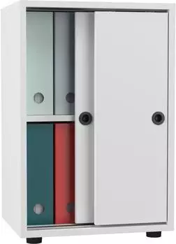 VCM Ulas Aktenschrank mit Schiebet&uuml;ren, 2 F&auml;cher, Holz, wei&szlig; (61107601-0)