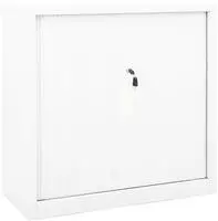 vidaXL Schrank mit Schiebet&uuml;r Wei&szlig; 90x40x90 cm Stahl