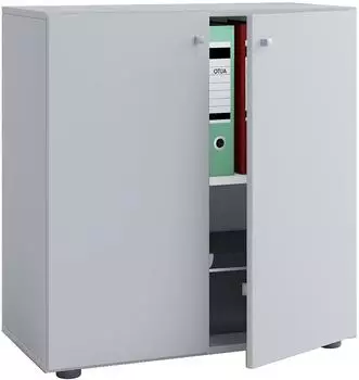 VCM Lona Aktenschrank 2 OH mit Dreht&uuml;ren, grau (913932)
