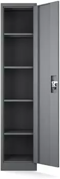 Muralo Aktenschrank Metall, 4 Fächer, abschließbar, anthrazit (185x45x40cm)