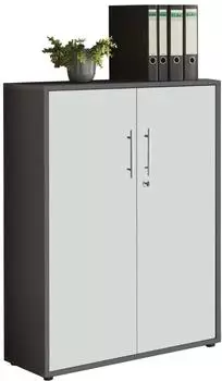Mid.you Office Edition Aktenschrank 2 Fächer, anthrazit/weiß, Holzwerkstoff (001067006308)