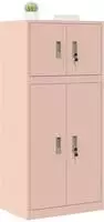 vidaXL Aufbewahrungsschrank 2 stk. Rosa 60 x 40 x 130 cm Stahl