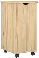 vidaXL Rollschrank Mit Rad Braun 34 x 39 x 65,5 cm Massivholz Kiefer
