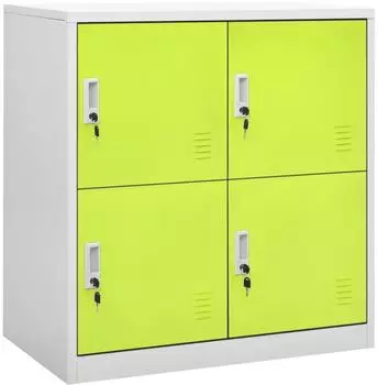 vidaXL Schließfachschränke 2er-Set hellgrau/grün 90x45x92,5cm Stahl (3095226)