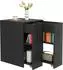 OKWISH Sideboard auf Rollen, schwarz, Spanplatte, 52x50x75cm