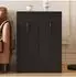 OKWISH Sideboard auf Rollen, schwarz, Spanplatte, 52x50x75cm