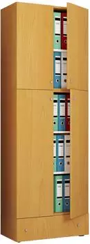 VCM Lona B&uuml;roschrank 5 F&auml;cher, 70x200x39cm, buche/wei&szlig;