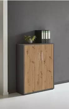 Mid.you Office Edition Aktenschrank 2 Fächer, anthrazit/Eiche Artisan, 84,4x113,6x33cm (001067006309)