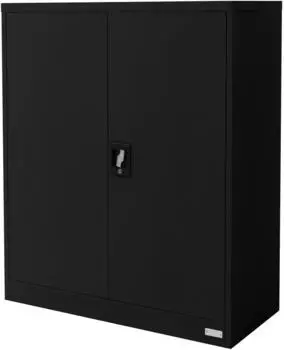 ML-Design Aktenschrank mit 2 Türen, abschließbar, schwarz, Stahl, 90x40x109cm