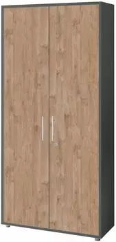 Mid.you Office Edition Aktenschrank anthrazit/eichefarben, 4 Fächer, 84,4x185,6x33cm (001067016802)