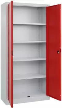 C+P Basis PLUS Büro-Flügeltürenschrank 1950x930x400mm, lichtgrau/weiß (0130287-350)