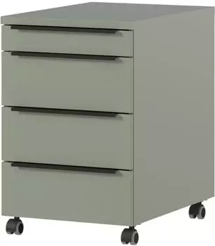 bümö Space Rollcontainer 4 Schubladen, taupegrün, Holzwerkstoff (BUH-SPCRC-628)