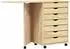 vidaXL MOSS Rollcontainer mit Schreibtisch, Klarlack, 105,5x39x74,5cm (42032404)