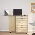 vidaXL MOSS Rollcontainer mit Schreibtisch, Klarlack, 105,5x39x74,5cm (42032404)