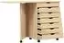 vidaXL MOSS Rollcontainer mit Schreibtisch, Klarlack, 105,5x39x74,5cm (42032404)