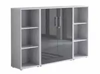 Aktenschrank TABOR 2 Highboard B&uuml;roschrank mit viel Stauraum 3-teilig | Ideal...