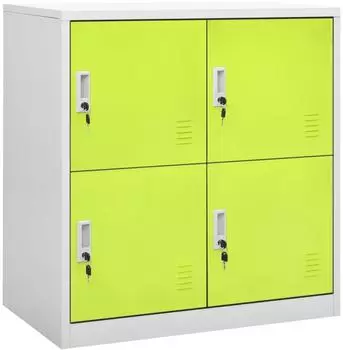 vidaXL Schlie&szlig;fachschr&auml;nke 5er-Set hellgrau/gr&uuml;n 90x45x92,5cm Stahl (3095230)