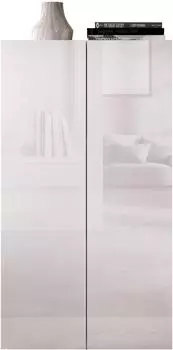 LUX Tools Liara Mehrzweckschrank 2 Türen, 2 Einlegeböden, 63x35x114cm, weiß hochglanz