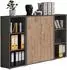 Mid.you Office Edition Set 2 Aktenschrank anthrazit/eiche, Holzwerkstoff, 6 Fächer (001067017202)