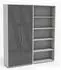 Mid.you Office Edition SW Set 1 Aktenschrank hoch, grau/Anthrazit Hochglanz, 8 Fächer, 168,8x185,6x33cm