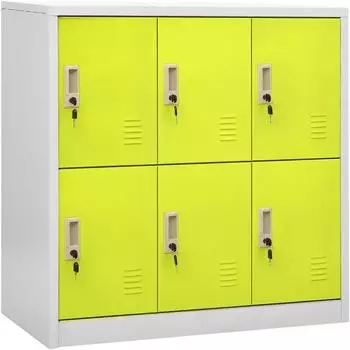 vidaXL Schlie&szlig;fachschrank hellgrau und gr&uuml;n 90x45x92,5cm Stahl
