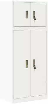 vidaXL Aufbewahrungsschrank 2 Stk., wei&szlig;, 60x40x145cm, Stahl, abschlie&szlig;bar